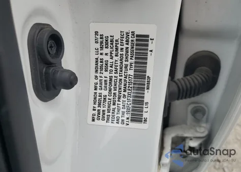 2020 Honda Civic Ex from USA, damaged, VIN 19XFC1F3XLE215177